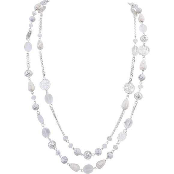 Jewelry - Long Necklaces for Women Trendy, Boho Layered Crystal Beaded Collar Necklaces fo